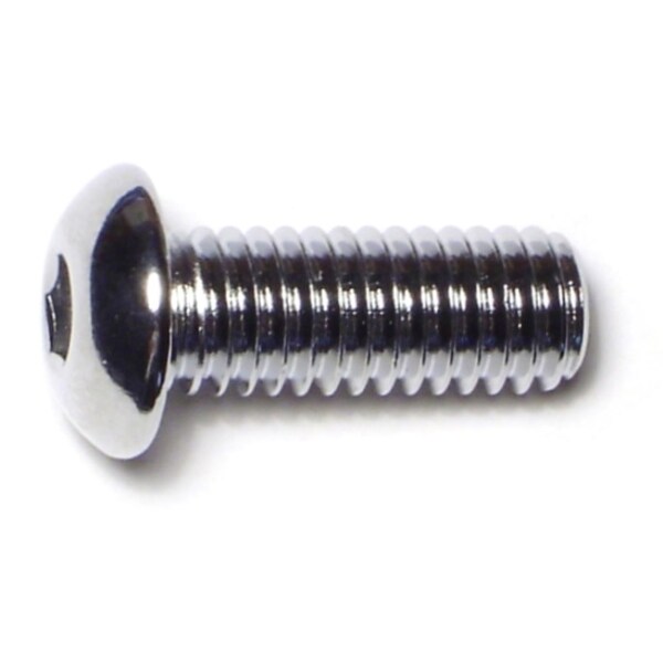 Midwest Fastener 3/8"-16 Socket Head Cap Screw, Button, Chrome Plated Steel, 1 in Length, 10 PK 74215 - main